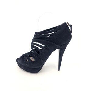 Miu Miu Black Suede Platform Multi-Strap Open Toe Sandals Size 38.5
